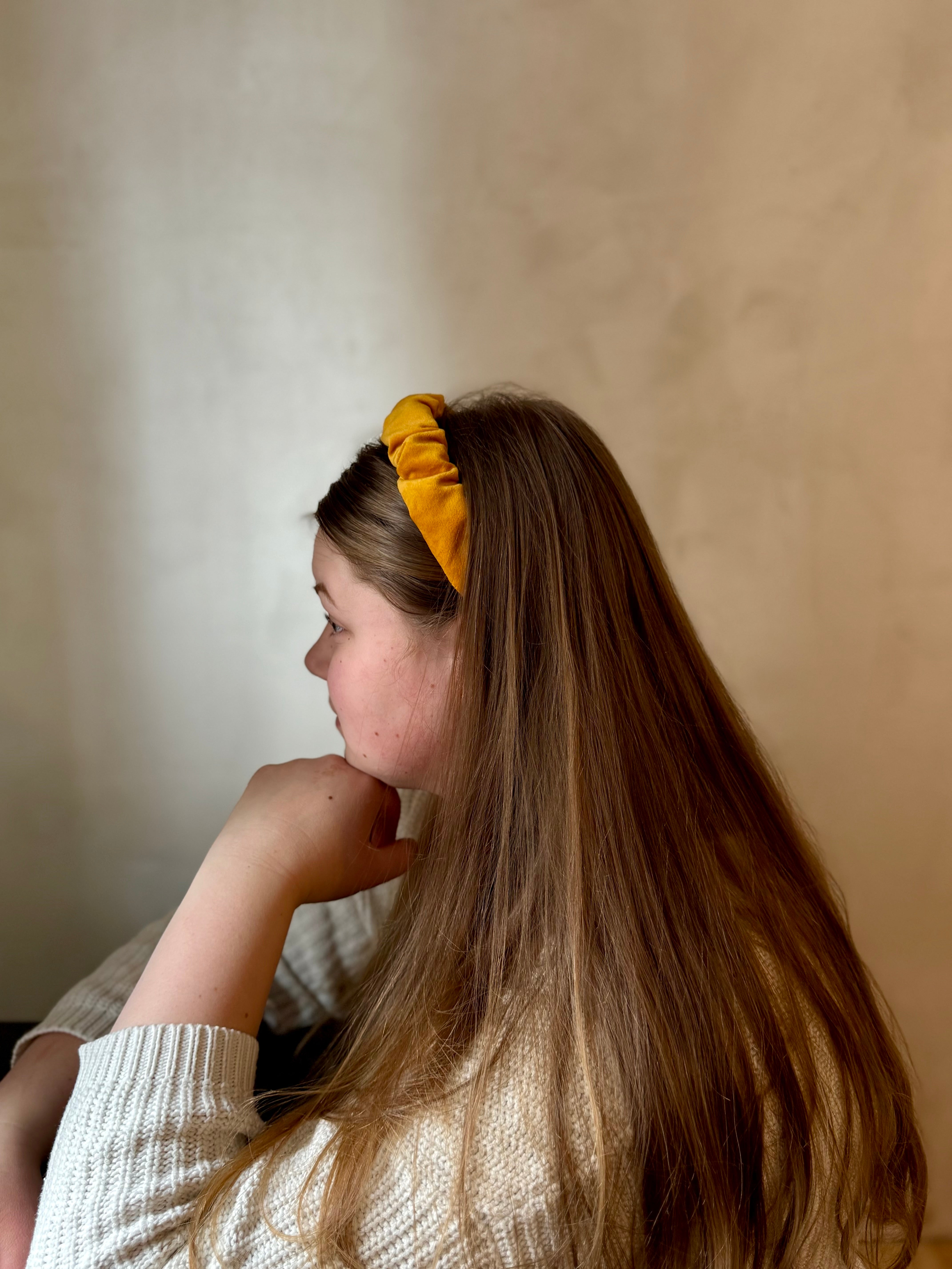 Ruffle Headband - Velvet Yellow