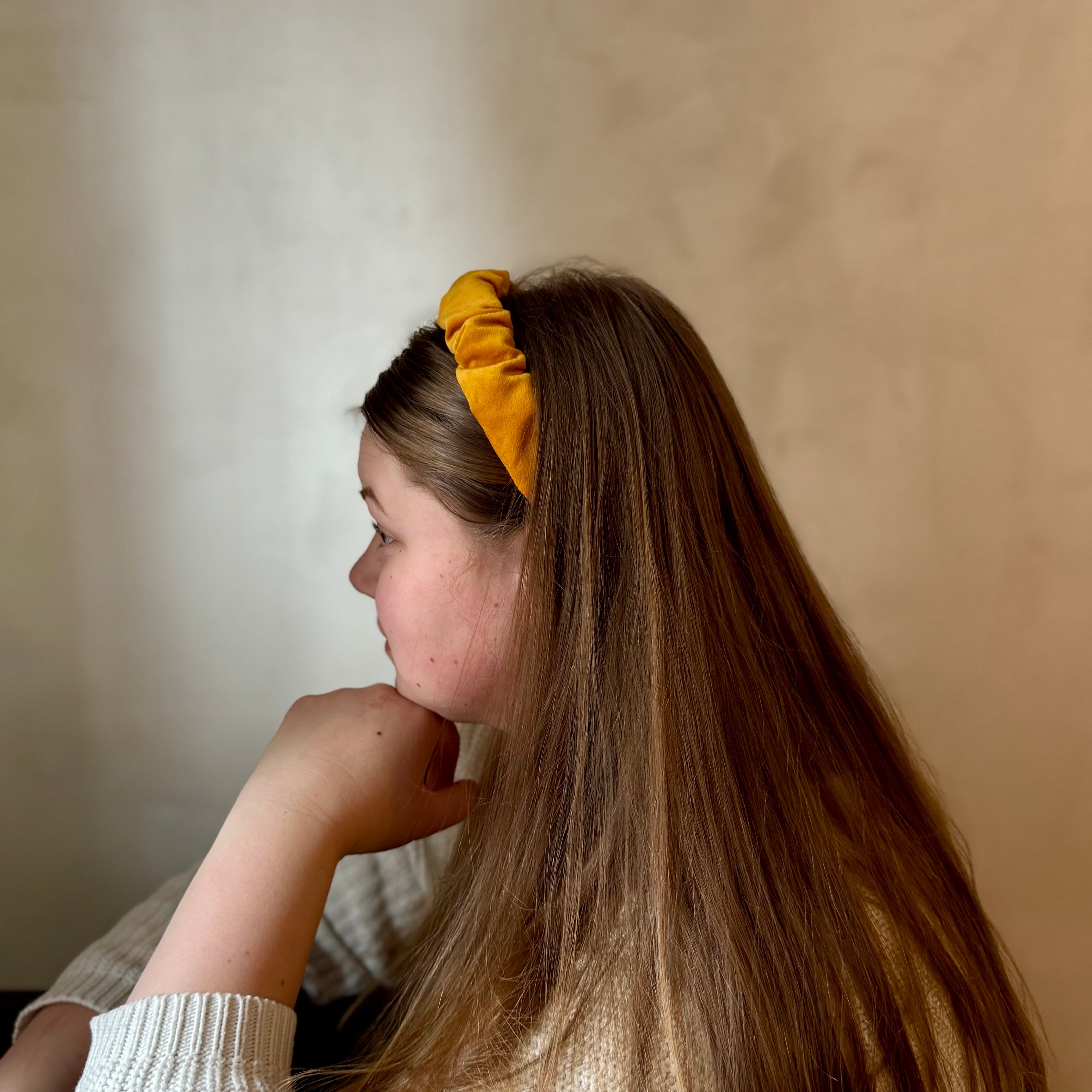 Ruffle Headband - Velvet Yellow